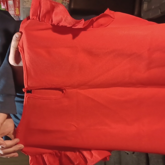 Red Ruffle Blouse - Picture 3 of 6